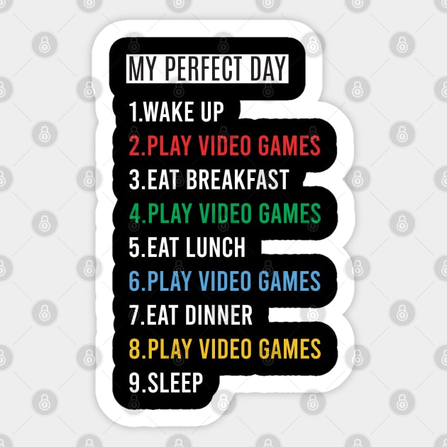 Perfect Day Gamer Gifts for Teen Boys - Video Games Men Sticker by IbrahemHassan